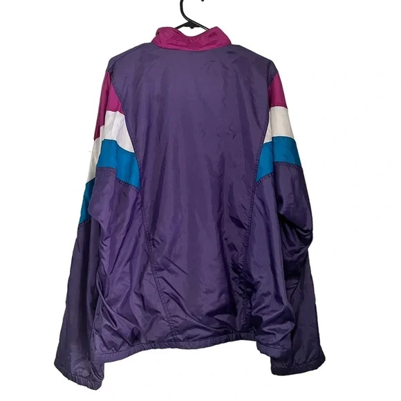 ADIDAS 90'S TRACK JACKET - SIZE LARGE - 9/10 VGC - PURPLE/WHITE/BLUE - Picture 2 of 3